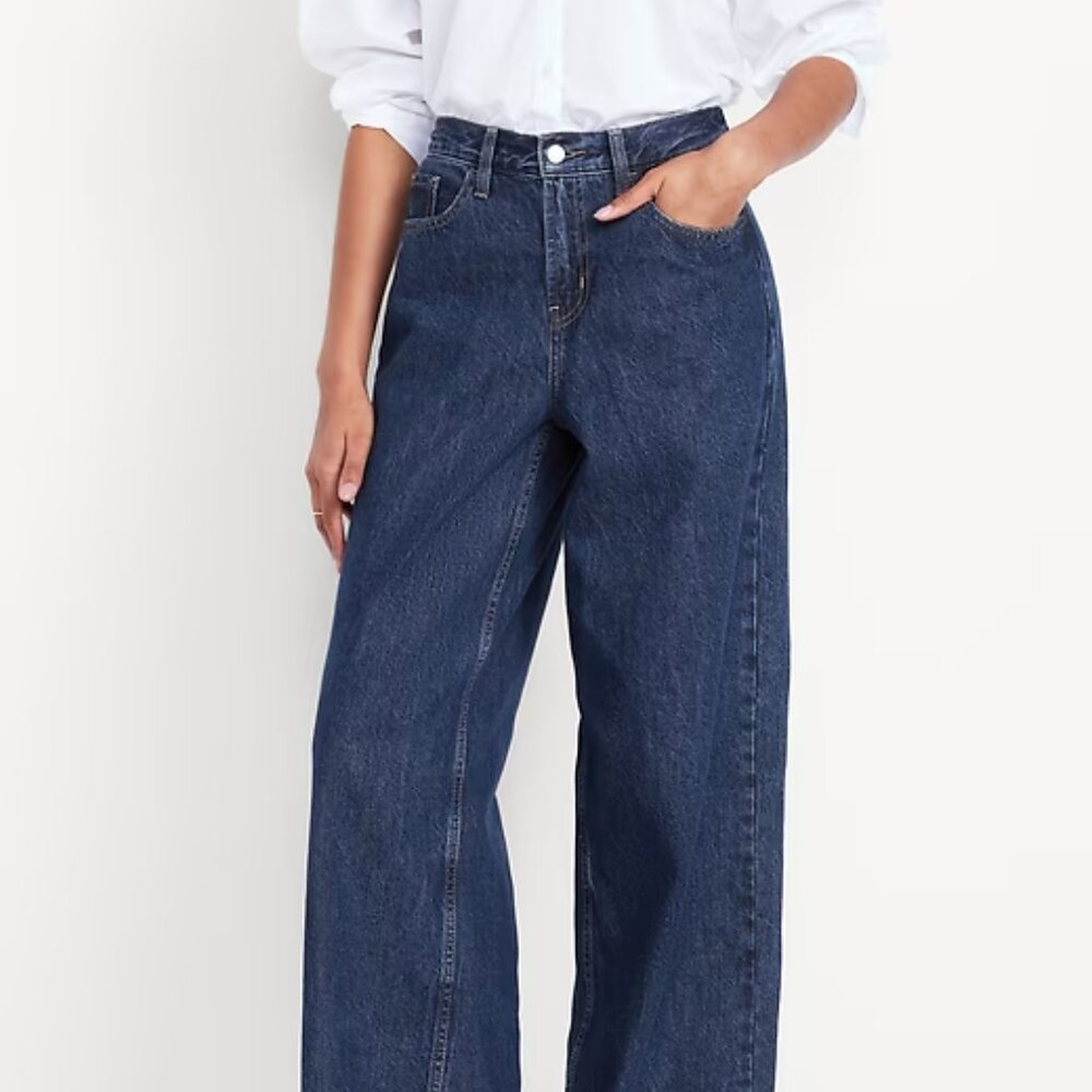 Old Navy Mid Rise Wow Baggy Wide Leg Jeans